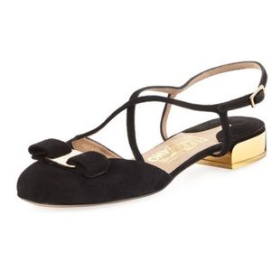 SALVATORE FERRAGAMO
Strappy Suede Sandal, Black